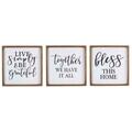 Youngs Wood Frame & Embossed Enamel Wall Sign, Assorted Color - 3 Piece 20366